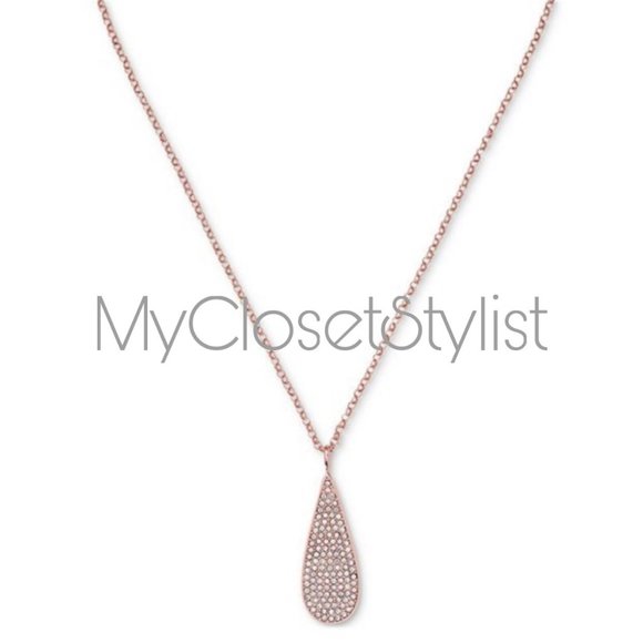 Ralph Lauren Jewelry - Ralph Lauren Pave CZ Rose Gold Necklace 18"NWT LRL